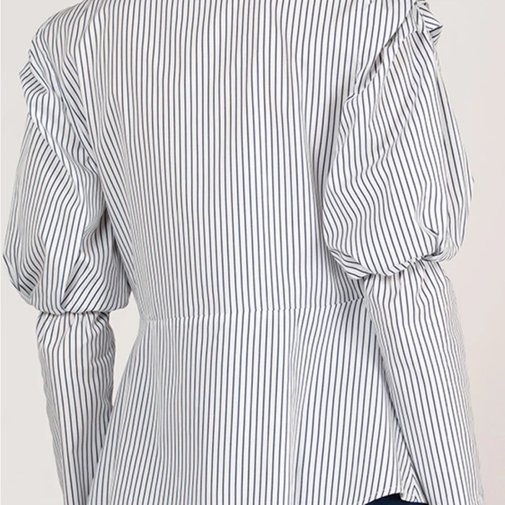 Harshman Anthropologie Striped V-Neck Women's Top M - Picture 3 of 5